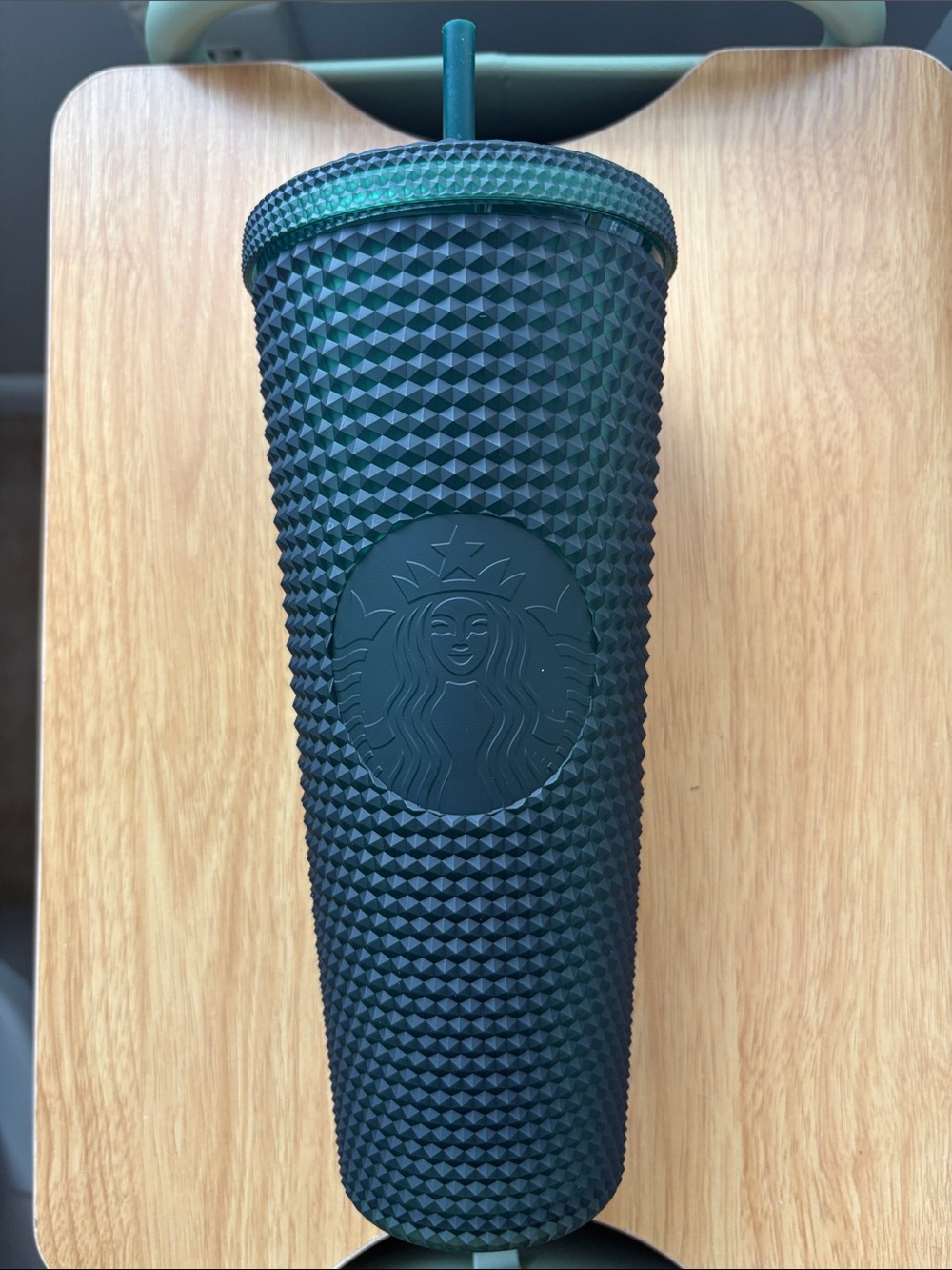 Starbucks Matte Hunter Green Studded Tumbler + Straw *see description*